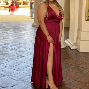 Burgundy long dress